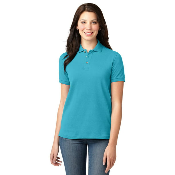 Available in 24 Colors 3XL Turquoise L420 Port Authority Ladies Pique Sport Shirt 